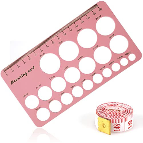 2pcs Nipple Rulers Set, Nipple Ruler for Flange Sizing Nipples Measuring Card Tool Silicone Nipple Ruler Circle Templates Rulers Set with Soft Ruler for Woman Nipples (Pink)