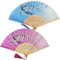 Ciomiliaro 2 Stück Handfächer,Folding Fans mit Quaste,Hand Fans,Hand Halten Fans,Faltfächer für Wanddekoration,Geschenke,Hochzeit(Blau und Rosa)