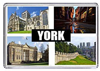 York Fridge Magnet - 70 x 45mm, Souvenir, Keepsake, Acrylic with Magnetic Strip.