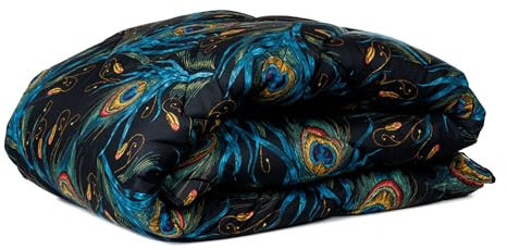 Zelesta Wonderbed Bettdecke 200x200 cm 4 Jahreszeiten - Bettwäsche winterdecke und Sommer-Bettdecke warm Duvet - Waschbare bettdecke ohne Bezug - Anti-Allergene Steppdecke (Peacock Feathers)