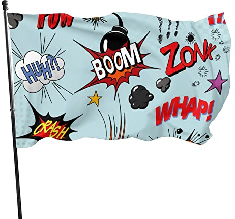 Gartenflaggen 90X150cm Cartoon Im Comic-Stil Dekoration Flagge Witterungsbeständiges Garten Fahnen Premium Garten Flagge Für Aktivitäten Bar Restaurants