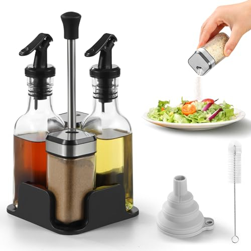 Moreau Set Huile Vinaigre, Spice Jar With Three Versing Methods, Space Saving Set Sel Poivre Vinaigre Et Huile, (ferreux)