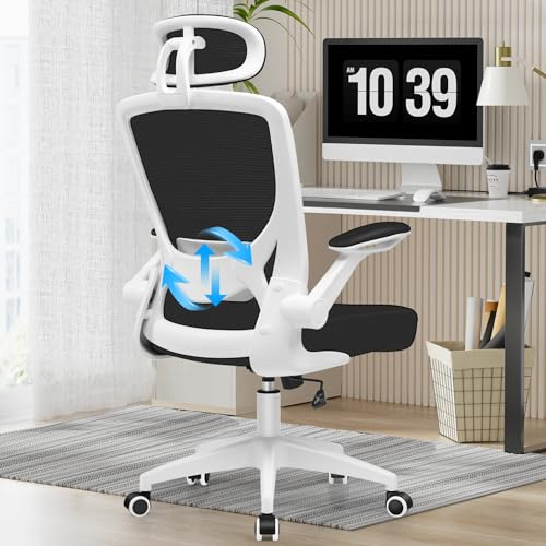 DoChair Ergonomischer Bürostuhl, Schreibtischstuhl mit Hochklappbaren Armlehnen,Kopfstütze und Lordosenstütze sind Verstellbar,Einstellbare Höhe und Neigungswinkel(90°/110°/130°,Max 200KG