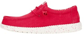 HEYDUDE Wally Canvas Herren - Slip on Schuhe - Mokassin Stil, Savvy Red, 45