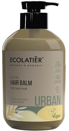 Haarbalsam Volumen für feines Haar – Mit Bio-Aloe Vera und Pflanzenproteinen, 98.2% Natürliche Inhaltsstoffe, Vegan, Tierversuchsfrei, Stärkt & Pflegt – 400 ml/Ecolatier