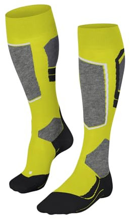 FALKE Damen Skisocken SK4 Advanced W Kh Wolle Funktionsmaterial warm dünn 1 Paar, Gelb Sulfur 1084-O, 35-36