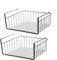 BeLlaq 2 Stück Hängekorb Metall Schwarz Unter Regal Aufbewahrungskorb Schrank Organizer Küche Regaleinhängekorb für Speisekammer, Büro, Bücherregal, Schrank, Schränke, Badezimmer