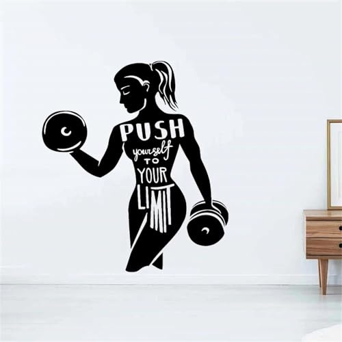 MIXUEXUNLU Fitness Hantel Wandtattoo Workout Wandtattoo Gym Wanddekoration Gym Wanddekoration Sport Wandtattoo