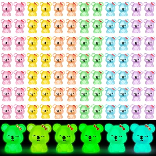 Lineshading 90 Stück Harz Koala Miniaturen Mini Tiere Figuren Niedliche Koala Figur Fee Dekor Tier Ornament für Home Dekoration Garten Landschaft Zubehör Handwerk Kuchen Dekoration DIY
