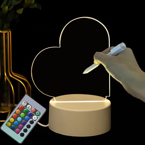 LELYFIT DIY Personalisiertes Nachtlicht, 16 Farben LED Kreative Lampe, DIY Schreiben Löschbar Nachtlicht, Illusions-Lichtstreifen-Fernbedienung, Personalisiertes Geschenk für Eltern, Freunde, Kinder