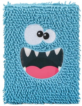 EXERZ Notizbuch A5 'flippiges Monster' Flauschig und weich, süß und funktional, Tagebuch und Notizblock für Kinder und Jugendliche. 160 linierte Seiten.