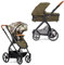 Gesslein Kinderwagen FX4 Set Life mit Babywanne Panorama Relax (Kinderwagen 3 in 1, Liege- & Sitzoption, Bodenbelüftung, individuell einstellbar, geringes Packmaß, Handbremse), Moos Grün