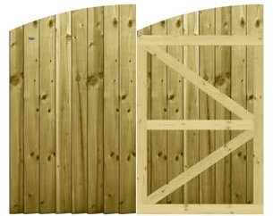 Premier Garden Supplies Made to Measure Feather Edge Fully Framed Arch Top Driveway Gates Made for Measurements Height 4ft - 5ft (120-150cm) x Width: <6ft (183cm)