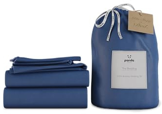 Panda® 100% Bamboo UK King Complete Bedding Set, Deep Sea Navy | Duvet Cover, Fitted Sheet, Pillow Cases | Soft, Breathable, Hypoallergenic | Luxury High Thread Count | Moisture-Wicking