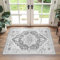 GENIMO Grau Teppich 60x90CM Fußmatte Vintage Eingang Teppich Antirutsch Kurzflor Schlafzimmer Teppiche Waschbar Teppiche für Küche