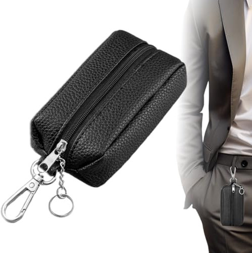 Pochette Porte-Clés, Etuis Porte-Clé Cuir, Étui Porte Clé en Cuir Étui de Protection, Étui de Clé de Voiture Portable avec Fermeture Eclair