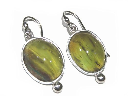 Chrysopras Ohrringe silber 925%