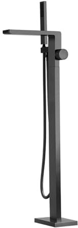 FYZLOIPU Grifo De Bañera De Pie, Cascada, 2 Funciones, Ducha De Mano, Grifo De Bañera Independiente, Grifo De Bañera De Pie, Gris,