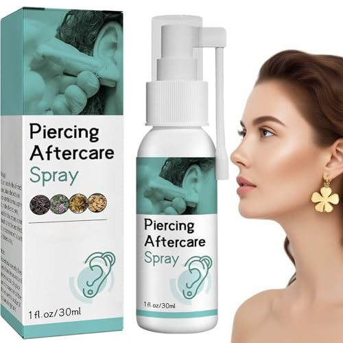Saline Solution Piercing, Piercing Cleaning Solution-Sterile Saline Aftercare Spray, Soothing Cleaning Fluid for Ears, Nose, Tongue & Navel, Ear Care Mist