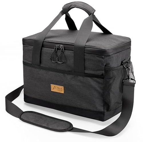 Valle Verde Multifunktionale Kühltasche – Kühlbox mit 4-lagiger Isolierung, Auslaufsicher, mit Seitentaschen & Flaschenöffner – Ideal für Einkäufe, Picknicks & Ausflüge