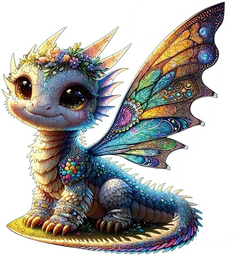Wooden Puzzles for Adults, 200 pcs Dragon Wooden Jigsaw Puzzles for Adults,Irregular shape animal puzzle