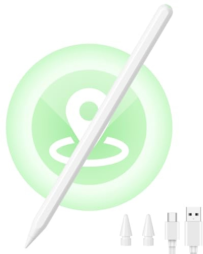 Stift für Apple iPad 2018-2026 mit Find My, Digital Pencil Pro mit 2X Schnellladung, Neigungssensitivität, Palm Rejection für iPad 11/10/9/8 & Air 13/11 & Pro 12.9/13/11 & Mini 7/6/5 (Kein Kabelloses)