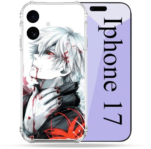Verstärkte Schutzhülle für iPhone 17, Manga Tokyo Ghoul Kaneki, Weiß