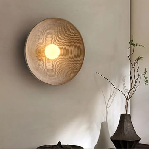 JOYINLED 2er-Packung Wabi-Sabi Wandleuchte, Vintage Design, Glas-Lampenschirm, Strudel Art Deco, 27 cm, Braun(keine Glühbirne)