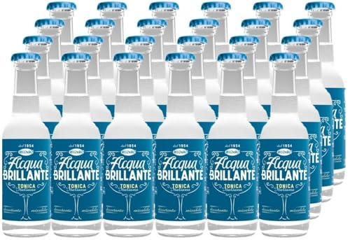Acqua Brillante, Agua con Gas, 20 cl, RECOARO Pack de 24 Unidades, en Botella de Vidrio