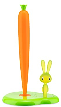 Alessi - ASG42/H GR - Bunny & Carrot Portarotolo da Cucina in Resina Termoplastica, Verde.