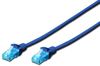 DIGITUS CAT 5e U-UTP Patch Cable, 5m, Network LAN DSL Ethernet Cable, PVC, Cobre, AWG 26/7, Azul