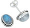 Ohrstecker 925 Silber Mondstein weißer Stein schimmer Edelstein Ohrringe echt Silber Damen Sterling Silber Stecker Geschenk(MOS-021-04)