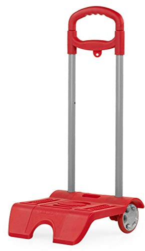 SKPAT - Trolley per Zaino Scuola - Carrello Zaino Scuola Altura Regolabile - Carrello per Zaino Scuola Leggero e Robusto - Carrello Porta Zaino Scuola Maniglia telescopica - Porta Zaino Trolley, Rosso