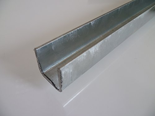 B&T - Profilo a U in acciaio zincato, 20 x 20 x 1,5 mm, lunghezza da 2000 mm +/-5 mm, S235 (1.0038 ST37), profilo per parete di bordo zincato