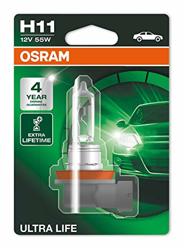 Osram ULTRA LIFE H11, Halogen-Scheinwerferlampe, 64211ULT-01B, 12V PKW, Einzelblister (1 Stück), Weiß (Weiß)