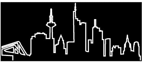 skyline4u Frankfurt Skyline Silhouette Wandtattoo Kontur in 8 Größen und 19 Farben (30x12,5cm weiß)