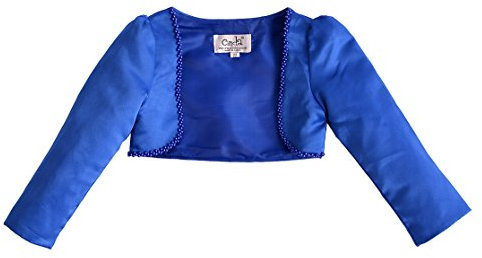 Cinda Girls Long Sleeves Satin Bolero Dark Blue 3-4 Years