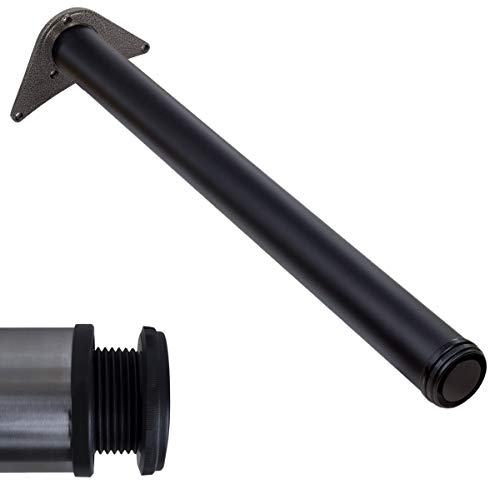 Stahlia 1x Tischfuß Ø60 mm SCHWARZ MATT Tischbein Möbelfuß |Höhe : 1100 mm | höhenverstellbar + 30 mm|inkl. Befestigungsmaterial
