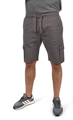 Indicode IDFrances Herren Cargo Shorts Bermuda Kurze Hose mit Stretchanteil Cargotaschen Baumwollmischung Regular fit, Größe:S, Farbe:Grey (905)
