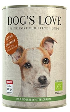 DOG'S LOVE BIO Premium Hundefutter Nassfutter Rind mit Reis, Apfel & Zucchini (6 x 400g)