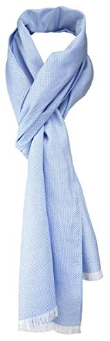 TigerTie Unisex Schal Pique in hellblau-weiss uni gemustert - Größe 180 x 28 cm