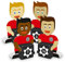 itenga Adventskalender Fußball Bastel-Set I 24 Papp-Aufsteller I Geschenkboxen I Aufkleber mit den Zahlen 1 bis 24 (Rot/Schwarz)