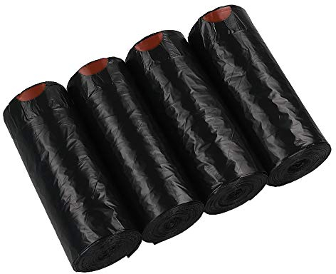 Zerdyne 20 L Bin Liners, Black Drawstring Bin Bags, 208 bags