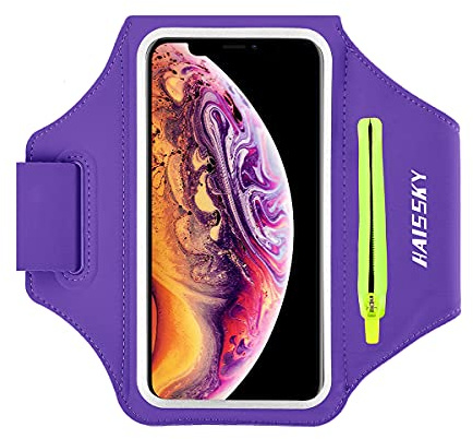 Sportarmband Handy Mit Kopfhörertasche bis zu 7 Handys, Leicht, rutschfest | Verstellbar, Touchscreen Handyhalterung Arm für iPhone Samsung Xiaomi, Running Armband Handytasche Jogging Laufen Zubehör