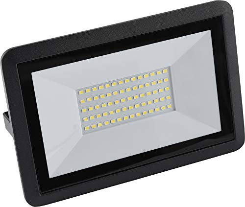 Meister LED-Außenstrahler - schwarz - 50 Watt - 4000 Lumen - Stabiles Aluminiumgehäuse - Zur Festinstallation an Hauswänden - IP65 Strahlwasserschutz / Außenleuchte / Wandfluter / Flutlicht / 7490690