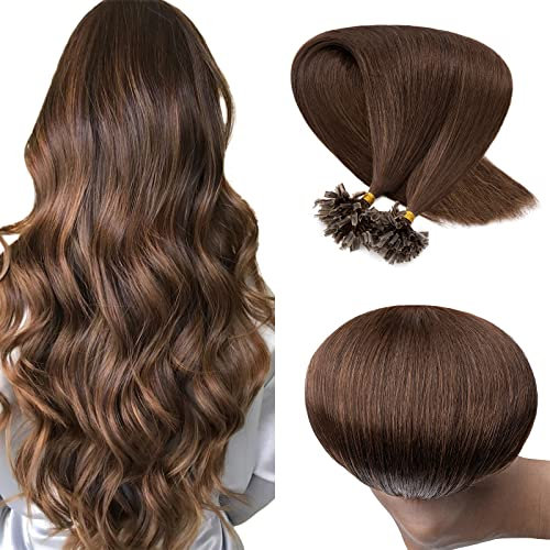 14 inch SEGO Pre Bonded Human Hair Extensions [0.5g*100 Strands] #4 Medium Brown Keratin Nail U Tip 100% Remy Real Invisible Straight (50g)