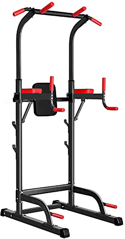 Power Tower Dip-Station, Klimmzugstange & Multifunktions-Fitnessgerät für Zuhause, Krafttraining, höhenverstellbar bis zu 217,2 cm, Belastung 158,8 kg
