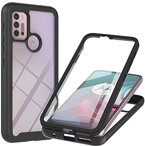 Dfjhure für Motorola Moto G30 Moto G10 Hülle 360 Grad Schutzhülle Stoßfest Panzerhülle Mit Eingebautem Displayschutz Outdoor Full Case Handyhülle für Motorola Moto G30 Moto G10 - Schwarz