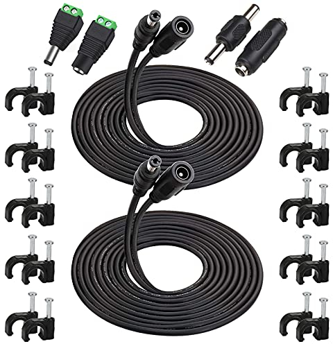 GTIWUNG 5 Meter Verlängerungskabel, 5,5 mm x 2,1 mm DC 12V Netzteil Verlängerung Verbinder Draht, Verlängern Zusätzliche 16.4FT Länge + 5,5 mm x 2,1 mm Männlich und Weiblich DC-Stecker Buchse