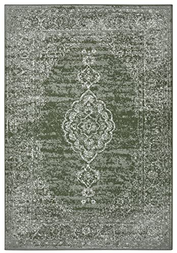 Hanse Home Gloria Orient Teppich 200x290cm – Wohzimmerteppich Mehrfarbig Vintage Teppich Orientalisches Muster für Flur, Esszimmer, Schlafzimmer, Kinderzimmer, Wohnzimmer, Küche – Green